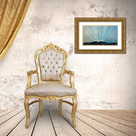 Ice Sky Gold Ornate Wood Framed Art Print with Double Matting by Gu, Danling