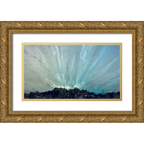 Ice Sky Gold Ornate Wood Framed Art Print with Double Matting by Gu, Danling