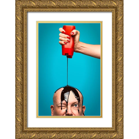 Mmm-Chocolate Gold Ornate Wood Framed Art Print with Double Matting by Damsten, Petri