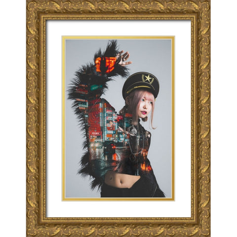 Living with the night Gold Ornate Wood Framed Art Print with Double Matting by Daichi, Murakyami