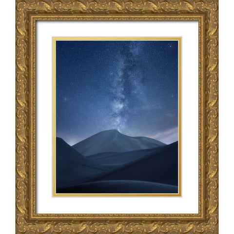 Dunes view point Gold Ornate Wood Framed Art Print with Double Matting by Sulaiman Alshehhi, Ahmed