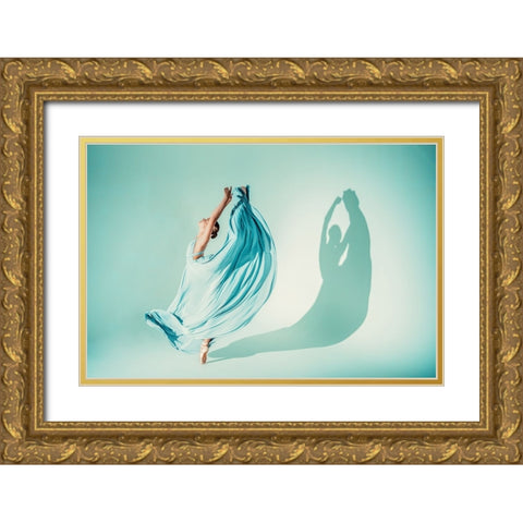 Magda Gold Ornate Wood Framed Art Print with Double Matting by Grimm, Klaus