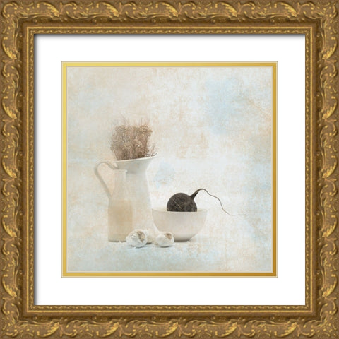 Soft Impression With Rammenas And Milk Gold Ornate Wood Framed Art Print with Double Matting by Dingemans, Saskia