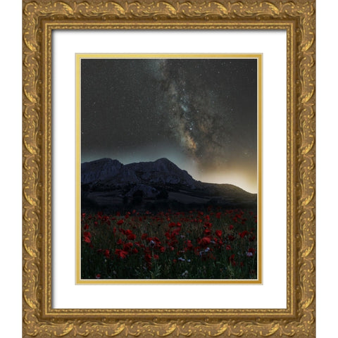 The light pollution Gold Ornate Wood Framed Art Print with Double Matting by Del Puerto, Javier