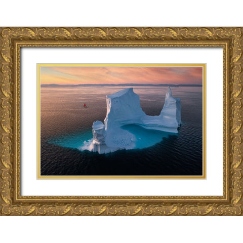 Ephemeral Giants Gold Ornate Wood Framed Art Print with Double Matting by Macua, Gerald