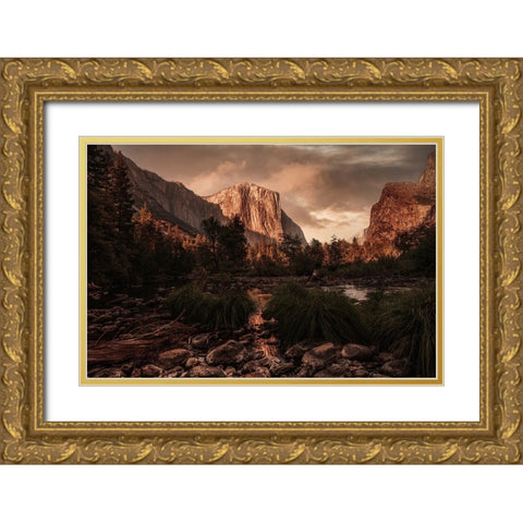 Yosemite 2 Gold Ornate Wood Framed Art Print with Double Matting by Moshavash, Pirouz