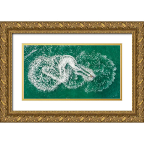 Swirling Gold Ornate Wood Framed Art Print with Double Matting by Meirovich, Ido