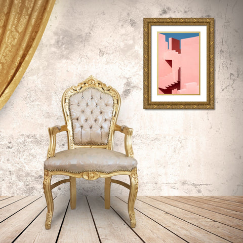 Shapes And Shadows Gold Ornate Wood Framed Art Print with Double Matting by Wride, Linda