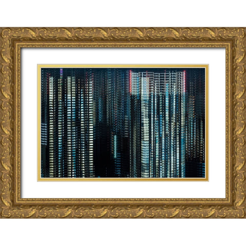 Tokyo Layers Gold Ornate Wood Framed Art Print with Double Matting by Makoto, Sasaki