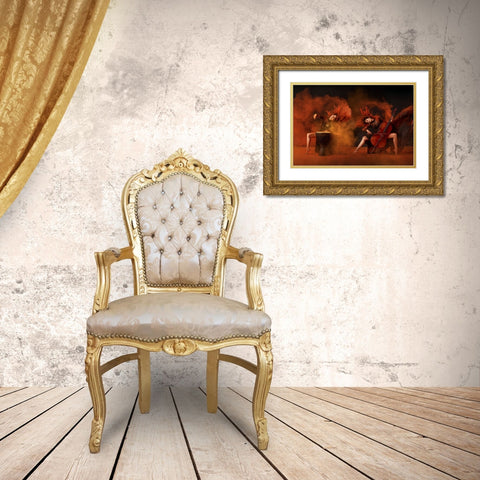 Brisk Music Gold Ornate Wood Framed Art Print with Double Matting by Adhisuria, Rubby