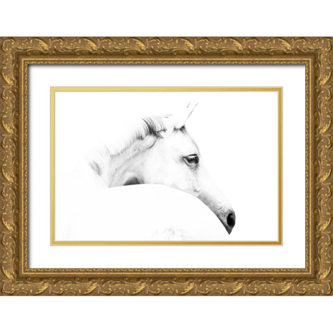 horse and minimalism Gold Ornate Wood Framed Art Print with Double Matting by Leinemann, Ulrike