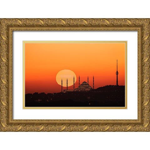 Sunrise In Istanbul Gold Ornate Wood Framed Art Print with Double Matting by Jin, Jie