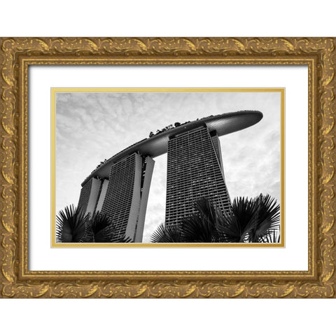 The Marina bay Gold Ornate Wood Framed Art Print with Double Matting by Haimovich, Noam