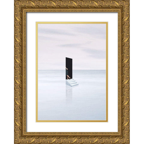 Escapism Gold Ornate Wood Framed Art Print with Double Matting by Leon, Maarten