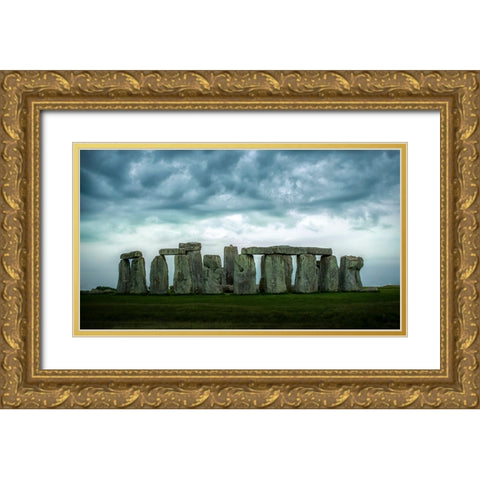 Stonehenge Gold Ornate Wood Framed Art Print with Double Matting by Lu, Alex