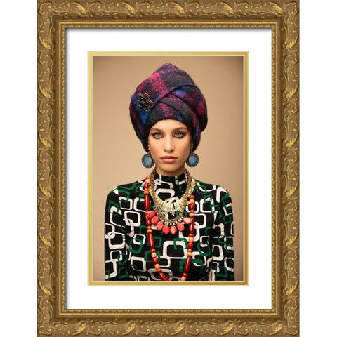 Zarina Gold Ornate Wood Framed Art Print with Double Matting by Diaz, Anderson