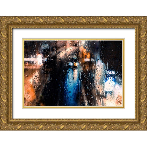 Rain Drops Gold Ornate Wood Framed Art Print with Double Matting by Nishishimamoto, Gen