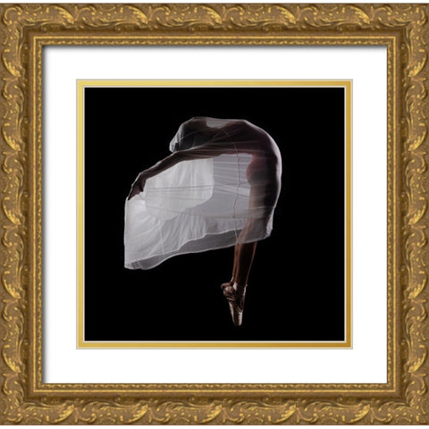 Ballet7551 Gold Ornate Wood Framed Art Print with Double Matting by Dawn, Rajat