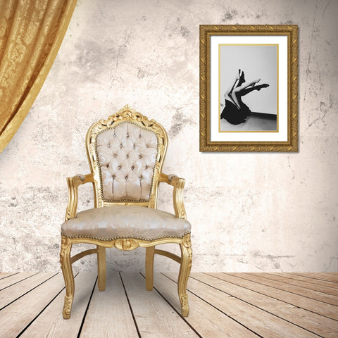 crane Gold Ornate Wood Framed Art Print with Double Matting by Sangan, Kurosaki