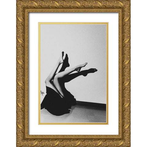 crane Gold Ornate Wood Framed Art Print with Double Matting by Sangan, Kurosaki