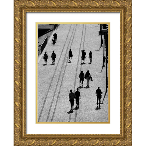 The Walk Gold Ornate Wood Framed Art Print with Double Matting by De Malleray, Delphine