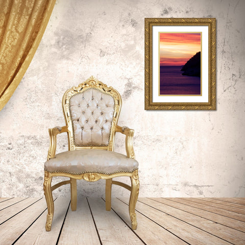 Dubrovnik Sunset Gold Ornate Wood Framed Art Print with Double Matting by Alcantara, Miguel