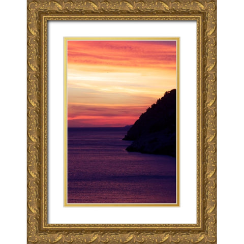 Dubrovnik Sunset Gold Ornate Wood Framed Art Print with Double Matting by Alcantara, Miguel