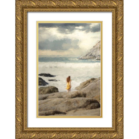 An ode to the Sunday walk Gold Ornate Wood Framed Art Print with Double Matting by Yuan, Kiki