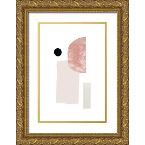 Abstract Composition No 1 Gold Ornate Wood Framed Art Print with Double Matting by Sawall, Anastasia