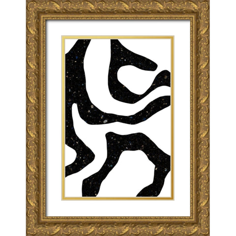 Black Gems Gold Ornate Wood Framed Art Print with Double Matting by Sawall, Anastasia