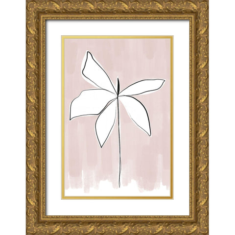 Bordered Flower Gold Ornate Wood Framed Art Print with Double Matting by Sawall, Anastasia