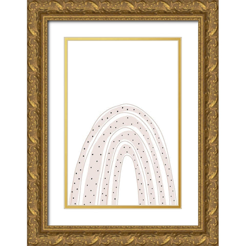 Dotted Rainbow Gold Ornate Wood Framed Art Print with Double Matting by Sawall, Anastasia