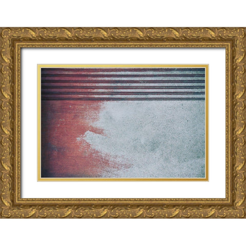 Paint on Concrete Gold Ornate Wood Framed Art Print with Double Matting by Mossholder, Tim