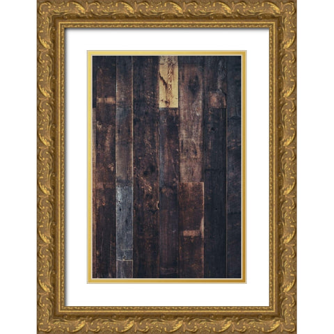Wood Texture Gold Ornate Wood Framed Art Print with Double Matting by Mossholder, Tim
