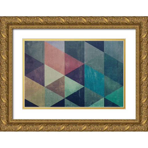 Triangle Textures Gold Ornate Wood Framed Art Print with Double Matting by Mossholder, Tim