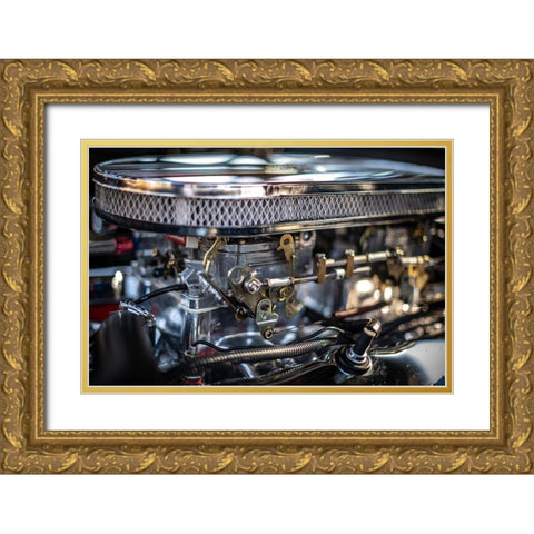 Auto Engine Gold Ornate Wood Framed Art Print with Double Matting by Mossholder, Tim