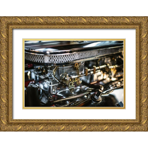 Auto Engine Gold Ornate Wood Framed Art Print with Double Matting by Mossholder, Tim