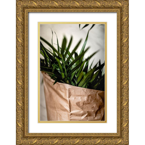 Palms a Craft Paper Gold Ornate Wood Framed Art Print with Double Matting by Mossholder, Tim