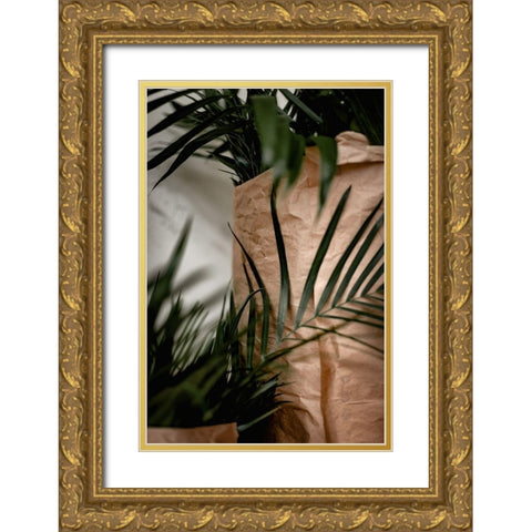 Palms a Craft Paper Gold Ornate Wood Framed Art Print with Double Matting by Mossholder, Tim
