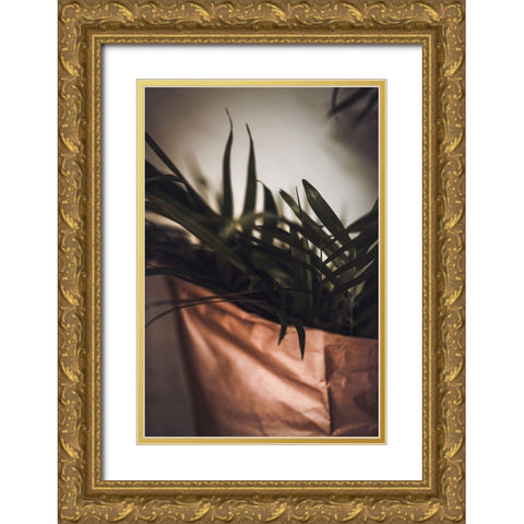 Palms a Craft Paper Gold Ornate Wood Framed Art Print with Double Matting by Mossholder, Tim