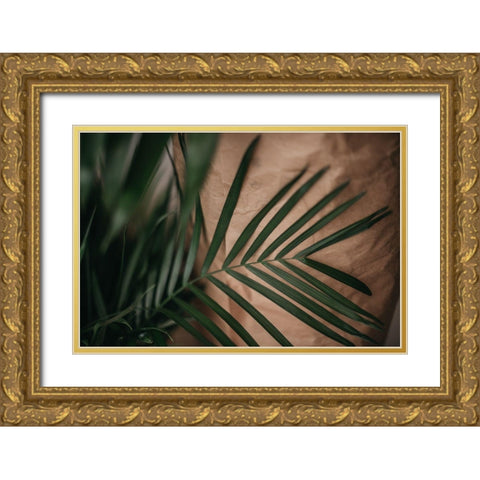 Palms a Craft Paper Gold Ornate Wood Framed Art Print with Double Matting by Mossholder, Tim