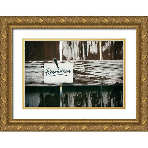 Resolutions Gold Ornate Wood Framed Art Print with Double Matting by Mossholder, Tim