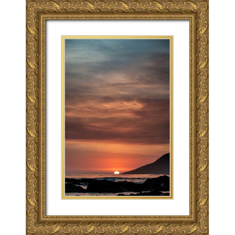 Orange Sunset Gold Ornate Wood Framed Art Print with Double Matting by Mossholder, Tim