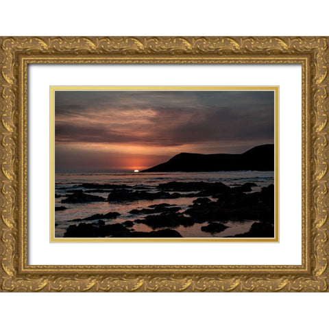 Orange Sunset Gold Ornate Wood Framed Art Print with Double Matting by Mossholder, Tim