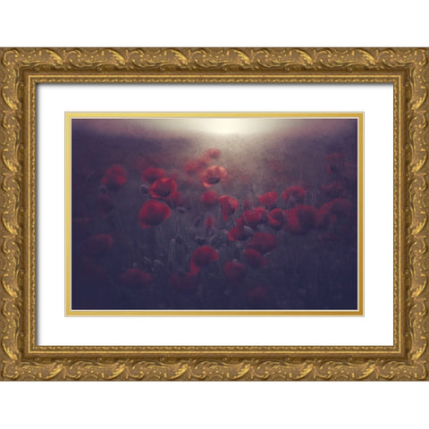 Flowers for Womens Day Gold Ornate Wood Framed Art Print with Double Matting by Kazamil, Farid