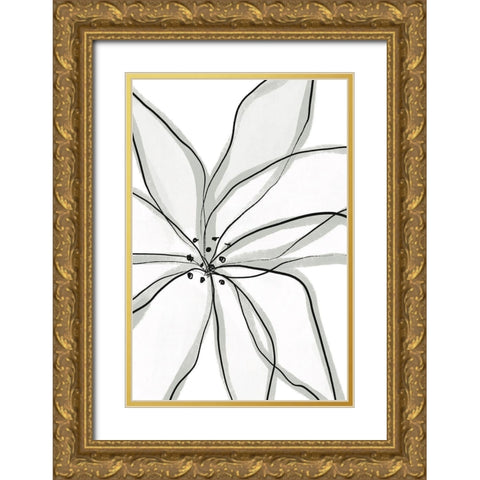 Fragile Flower Gold Ornate Wood Framed Art Print with Double Matting by Sawall, Anastasia