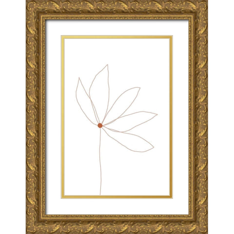 Minimal Flower Gold Ornate Wood Framed Art Print with Double Matting by Sawall, Anastasia