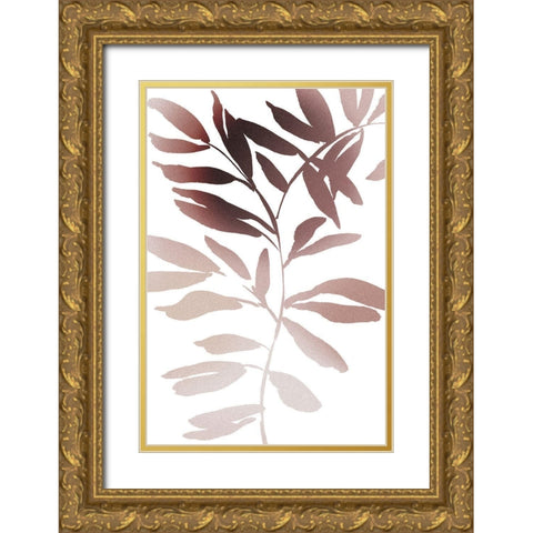 Lovely Leaves Gold Ornate Wood Framed Art Print with Double Matting by Sawall, Anastasia