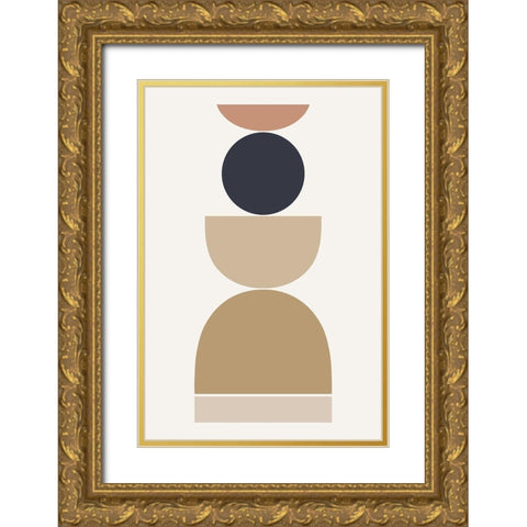 Loving Shapes Gold Ornate Wood Framed Art Print with Double Matting by Sawall, Anastasia