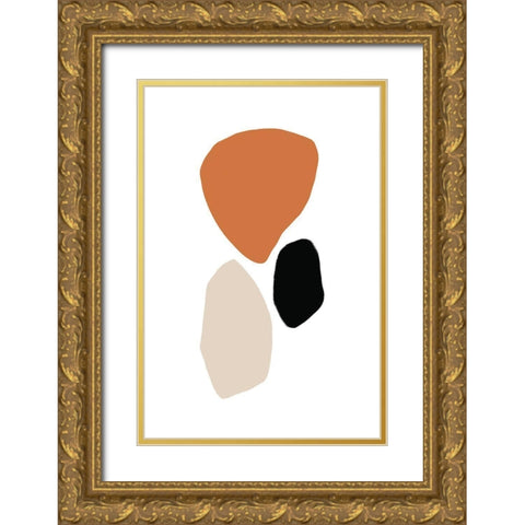 Abstract Shapes Gold Ornate Wood Framed Art Print with Double Matting by Sawall, Anastasia
